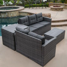 Load image into Gallery viewer, Lima 4-Piece Deep Seating Set with Ottoman Grey/ Dark Grey(866- 2 box)
