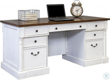 Load image into Gallery viewer, Durham Weathered White 66" Executive Desk
