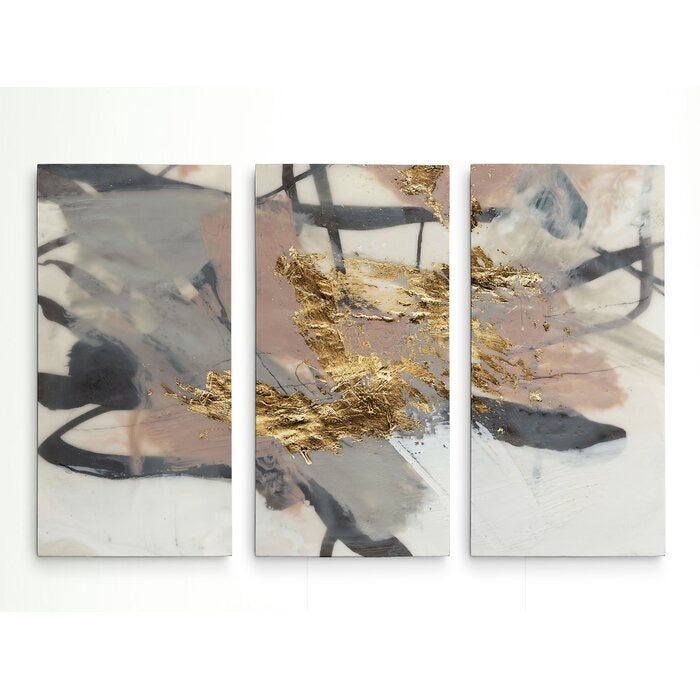 A Premium 'Golden Blush II' Print Multi-Piece Image on Canvas 24