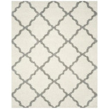 Load image into Gallery viewer, Dallas Shag 11 x 15 Ivory/Gray Indoor Trellis Moroccan Area Rug  254CDR
