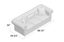 Load image into Gallery viewer, Waltman Chesterfield 98.5” Rolled Arm Sofa-Light Grey
