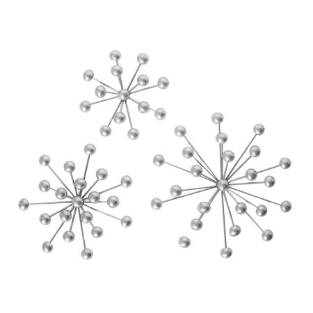 Sagebrook Home Set Of 3 Metal Orb Wall Decor Silver #152HW