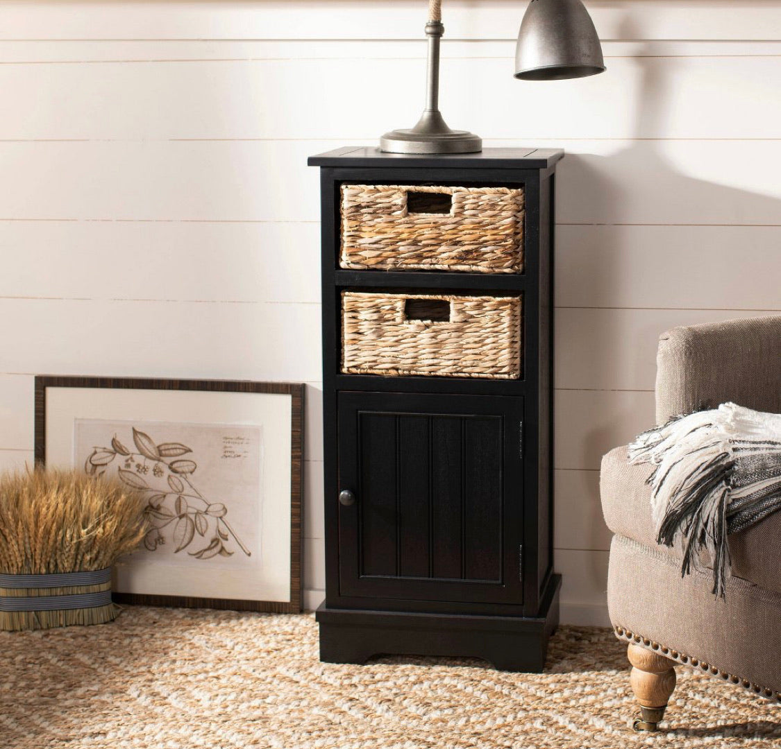 Crabbe Storage Cabinet-Distressed Black #3091
