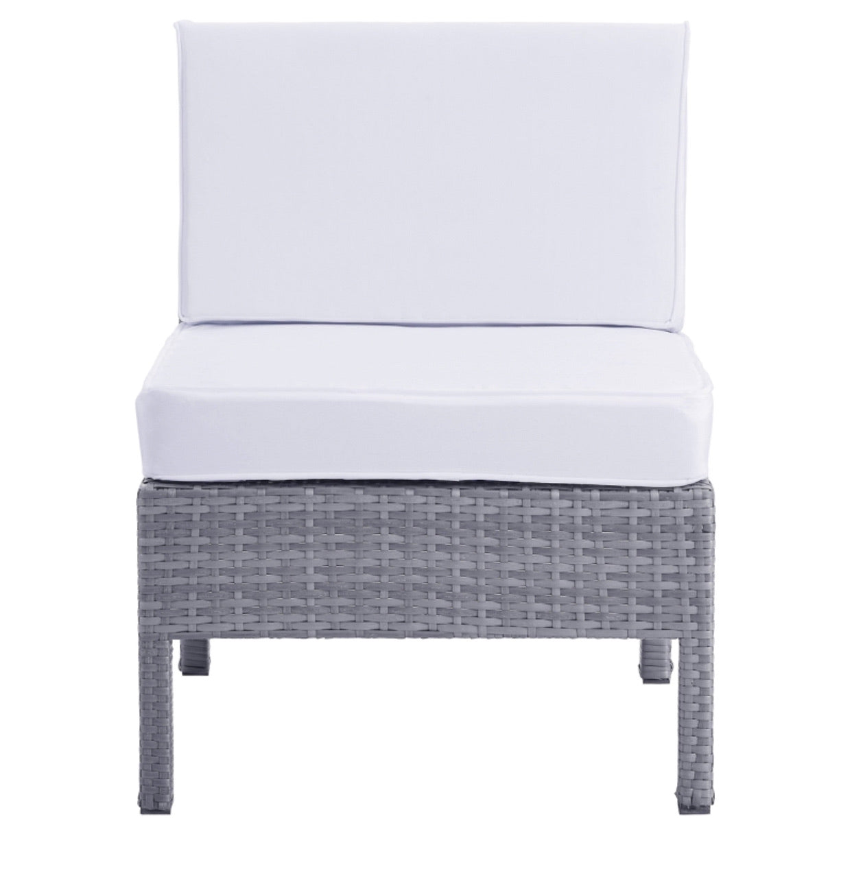 Naples Wicker 2pc Armless Chairs Grey/White(1938RR)