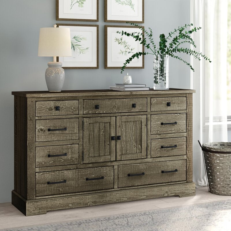 Arthurs 9 Drawer Combo Dresser Weathered Gray