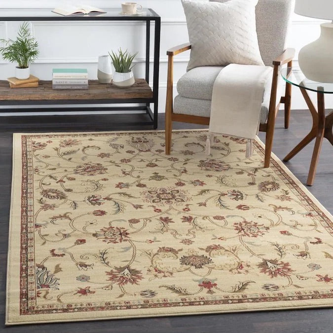Surya Riley 10 x 13 Khaki Indoor Border Oriental Area Rug 3459RR
