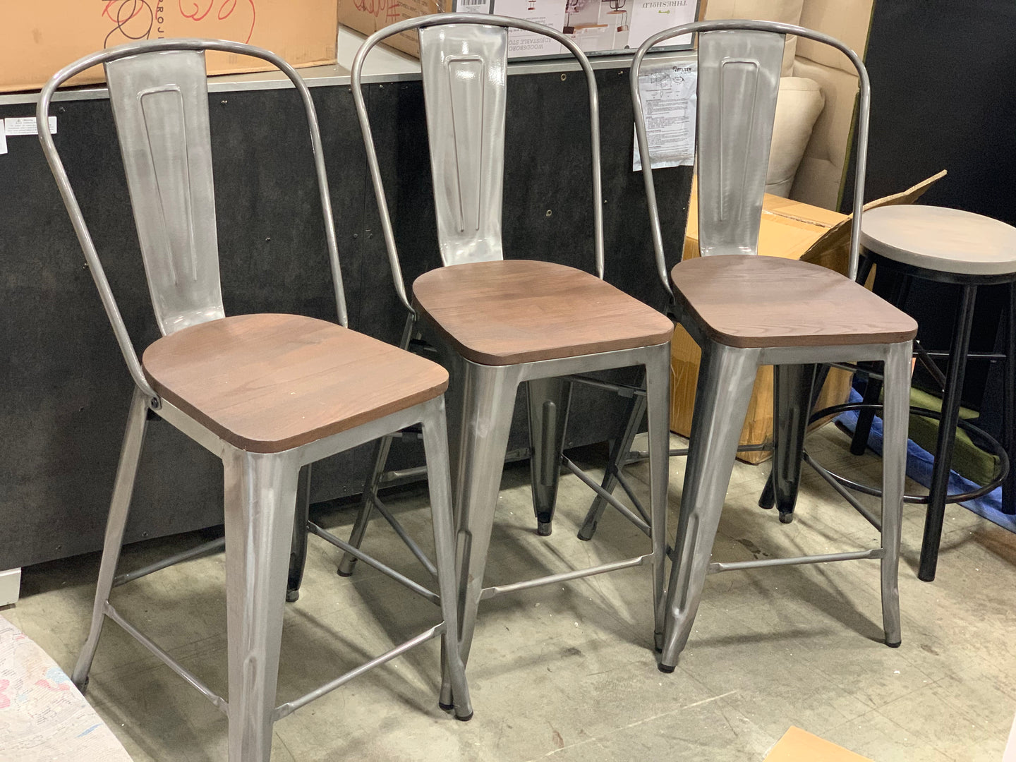 Carlisle Counter Stool with wood seat set of 3!!!!