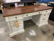 Load image into Gallery viewer, Durham Weathered White 66" Executive Desk
