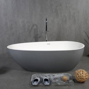 Eviva Viva Acrylic 59” x 32” Freestanding Tub Gray/White AS IS(400)