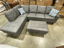 Load image into Gallery viewer, Wilhelmine 103&quot; Sectional with Ottoman Dark Gray
