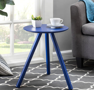 Blinda Solid Color Modernized End table-Blue #263-NT