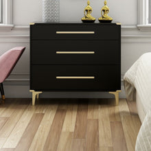 Load image into Gallery viewer, Karissa 3 Drawer Chest Black/Gold(1143)
