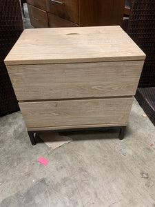 Two Drawer Night Stand in Vintage Oak Finish