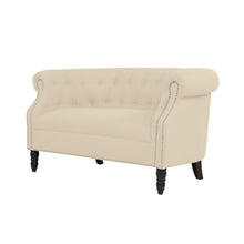 Load image into Gallery viewer, Quinones Chesterfield 54&#39;&#39; Rolled Arms Loveseat Oatmeal Linen(1785RR)
