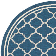 Load image into Gallery viewer, Courtyard Navy/Beige 8 ft. x 8 ft. Indoor/Outdoor Round Area Rug(1738RR)
