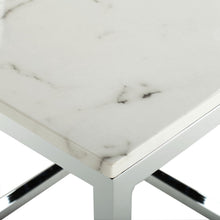 Load image into Gallery viewer, Bethany White Marble and Chrome End Table #772HW
