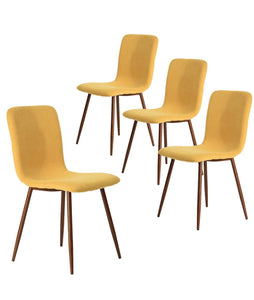 Alec Upholstered Dining Chair in Yellow-Set of 4 #5524