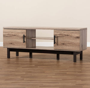2 Door Arend Two Tone Wood Tv Stand #3122