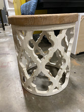 Load image into Gallery viewer, Fir Wood Side Table Distressed White/Natural
