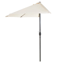 Load image into Gallery viewer, Pure Garden Half Round 9&#39; Market Umbrella Tan(1079)
