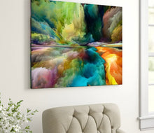 Load image into Gallery viewer, 36&quot; H x 46&quot; W x 1.5&quot; D Antonio Colorful Motion Gradients Of Surreal Mountains And Clouds Painting on Canvas, Wrapped Canvas
