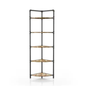 Copper Metal 5-shelf Corner Bookcase MRM1855