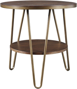 Lettori Brown Round End Table #4270