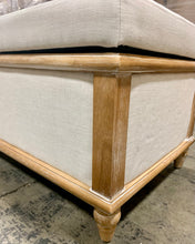 Load image into Gallery viewer, Raw White Pennie Upholstered Flip Top Storage Bench
