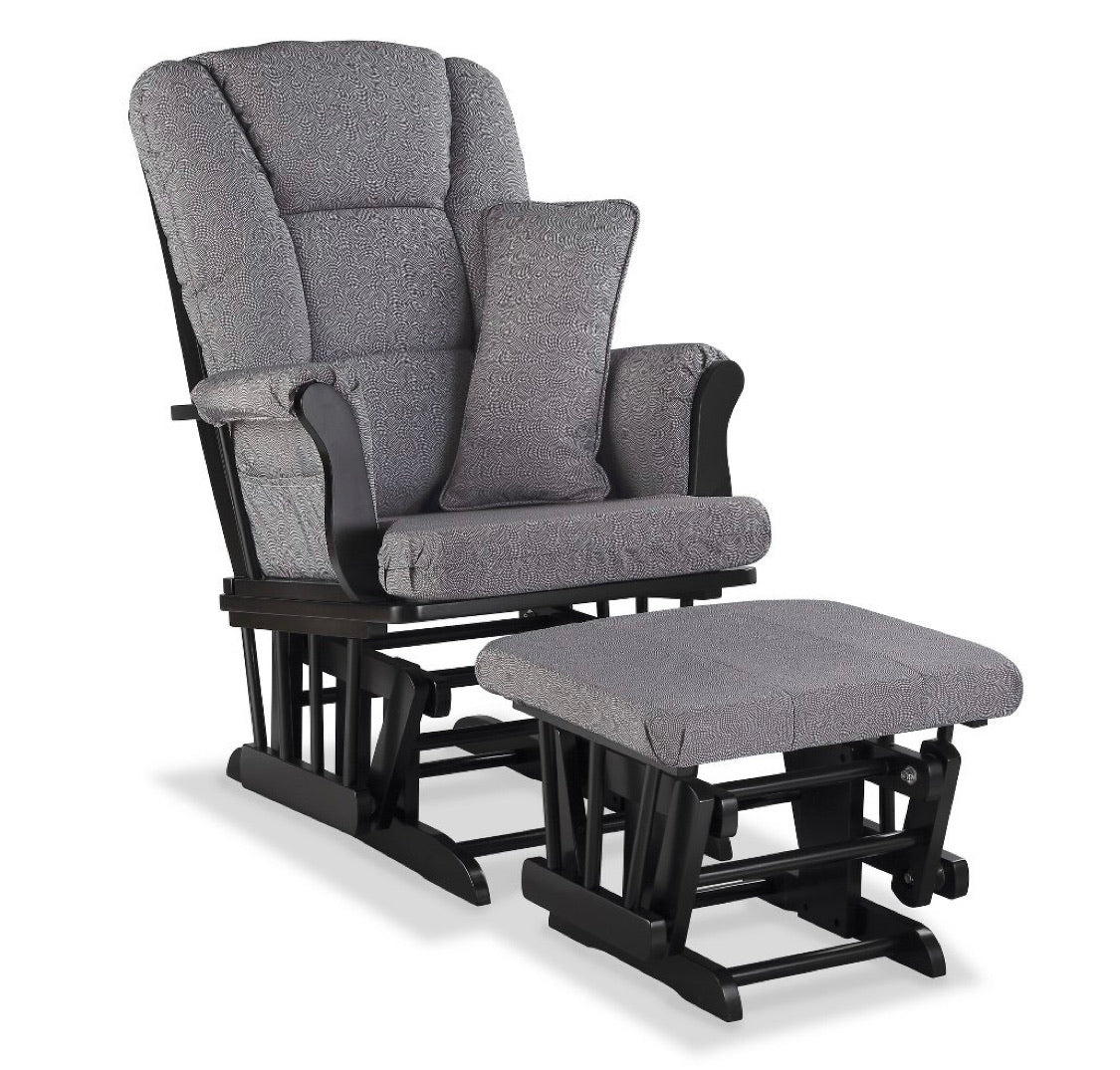 Tuscany Glider and ottoman-Gray swirl espresso finish #3045