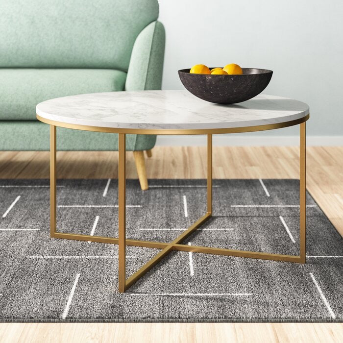 Wasser Coffee Table Faux Marble/Gold(934)