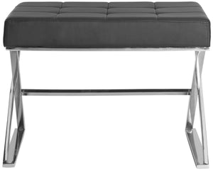 Badgley Black Accent Ottoman, Black/Chrome, #6307