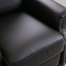 Load image into Gallery viewer, Faux Leather Manual Pushback Recliner Black #612HW
