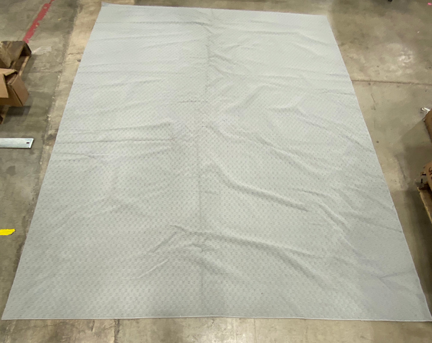 Square Geometric Print Area Rug 10 x 12 Light Blue (2253RR)