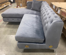Load image into Gallery viewer, Miranda Velvet Sectional (LEFT CHAISE MISSING) #2614HW - OUT OF BOX
