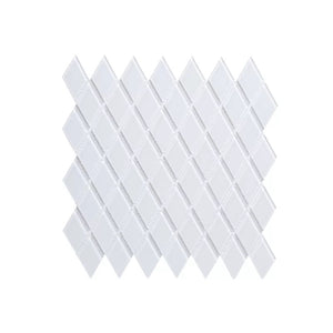 White Quality Value Series 1.25" x 2" Glass Grid Mosaic Tile 233CDR