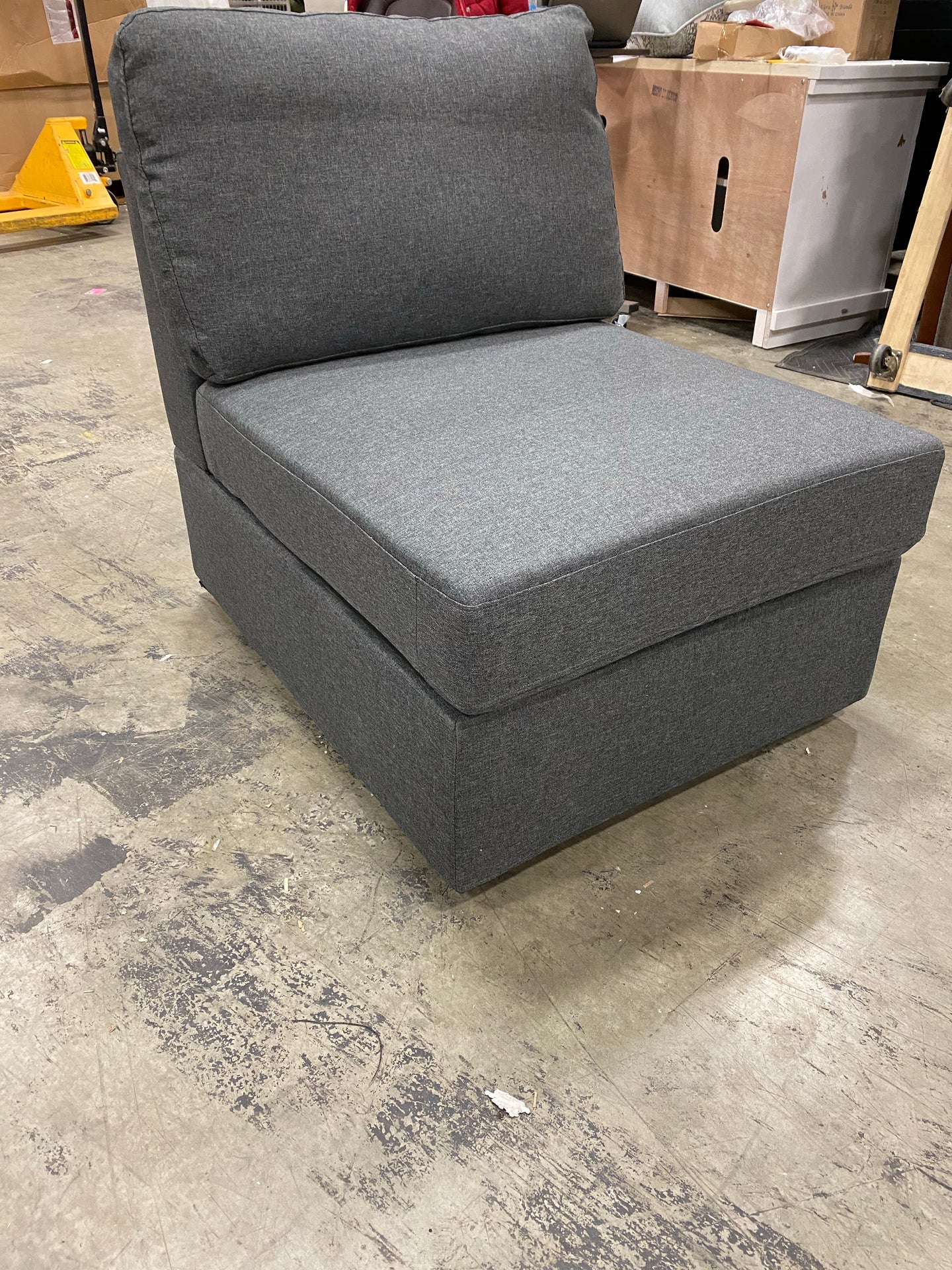 Azemina Armless Chair Steel Gray