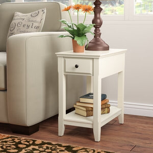 Hillyard End Table with Storage-White #4710