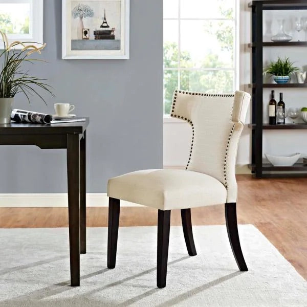 Curve Beige  Fabric Dining Chair 5083RR