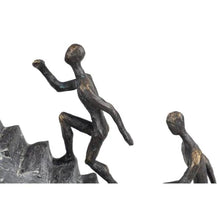 Load image into Gallery viewer, Tall Black with Gold Finish Human Sculptures on Gray Staircase Statue 2050CDR
