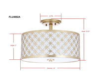 Load image into Gallery viewer, Hutch 16 in. 3-Light Gold Semi-Flush Mount Gold 3054RR
