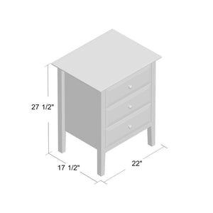 Carpen 3 - Drawer Solid Wood Nightstand