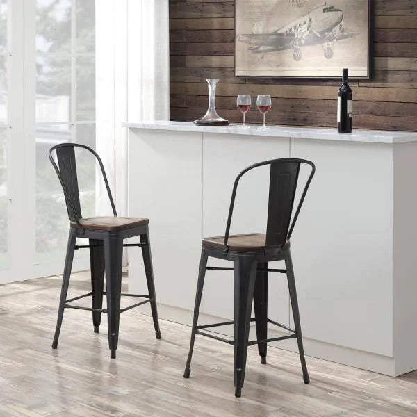 Logan Gray/Brown  Bar Stool (Set of 2) 1785CDR