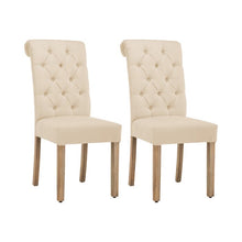 Load image into Gallery viewer, Bushey Roll Top Tufted Dining Chair Set of 2 Ivory(383)
