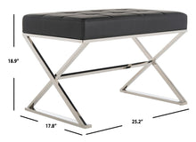 Load image into Gallery viewer, Badgley Black Accent Ottoman, Black/Chrome, #6307
