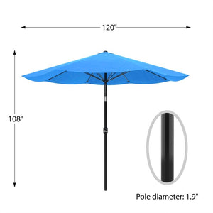 Kelton 10' Market Umbrella Brilliant Blue(1234)