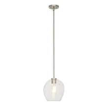 Load image into Gallery viewer, 1-Light Brushed Nickel Mini Pendant with Glass Shade 2234AH
