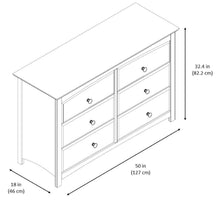 Load image into Gallery viewer, Stork Crafts Kenton 6 Drawer Dresser-White #3099

