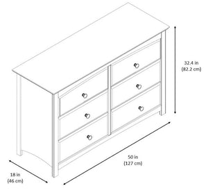 Stork Crafts Kenton 6 Drawer Dresser-White #3099