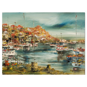 Port on the Mediterranean Sea' Painting on Canvas 30x40(1819RR)