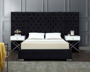 Meridian Furniture Grande Black Velvet Queen HEADBOARD#350HW